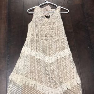 Ryu Tan Slip with Lace Overlay